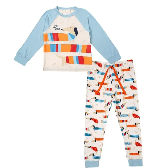Pijama Kids Neve - Off White Dogs Malha Com Elastano Brilha No Escuro Tip Top