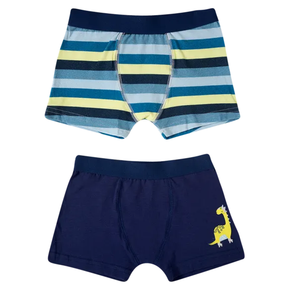 Kit 2 Cuecas Dino Cotton Liso Kids