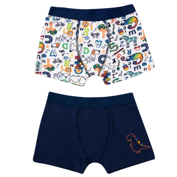 Kit 2 Cuecas Boxer Kids Dino Cotton Tip Top