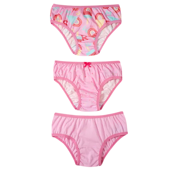 Kit 3 Calcinhas Sorvete Malha Lisa Kids