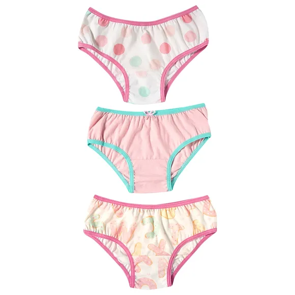 Kit 3 Calcinhas Abc Malha Estampada Kids Tip Top