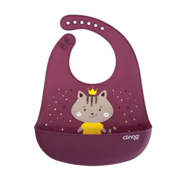 Babador De Silicone Com Pega Migalhas Milky Rose Clingo