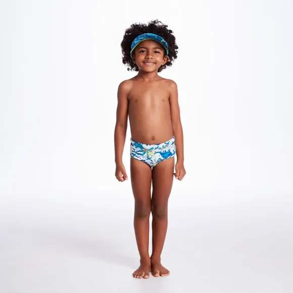 Sunga Praia Kids Dino Floresta Elastano Proteção Uv 50+ Tip Top
