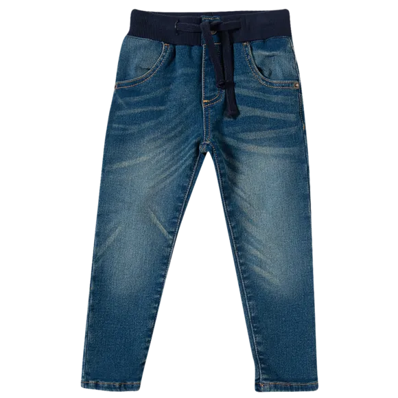 Calça Estampa Lisa Azul Jeans Kids Tip Top