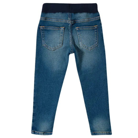 Calça Estampa Lisa Azul Jeans Kids Tip Top