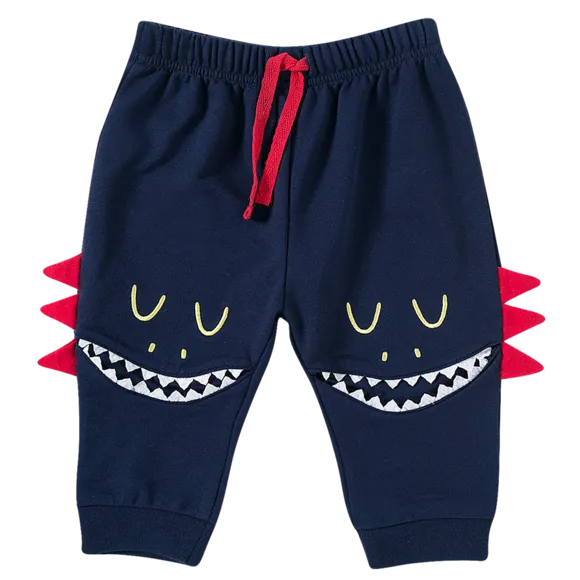 Calça Moletinho Estampa Bordada Inverno Dino Kids