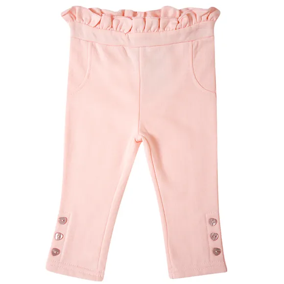 Calça Kids Com Detalhes De Botões Moletom Tip Top