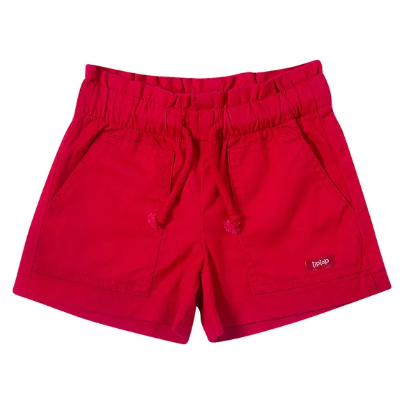 Shorts Festivo Estampa Lisa Sarja De Viscose Kids Tip Top