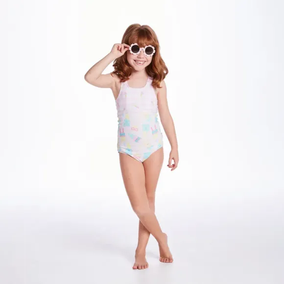 Maiô Praia Kids Ice Love Elastano Proteção Uv 50+ Tip Top