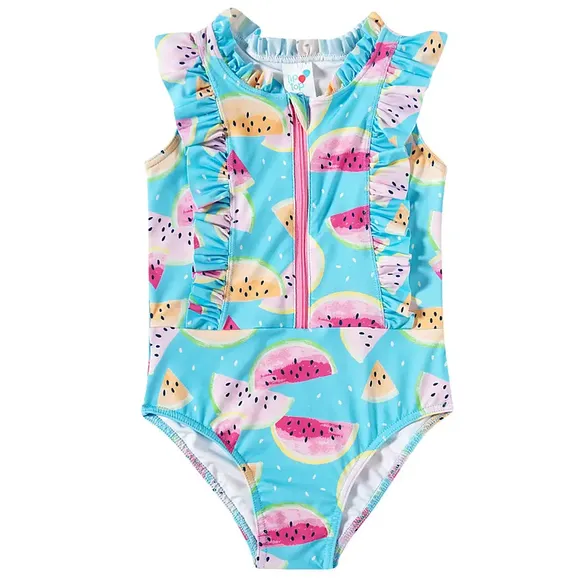 Maiô Praia Kids Melancia Summer Elastano Proteção Uv 50+ Tip Top