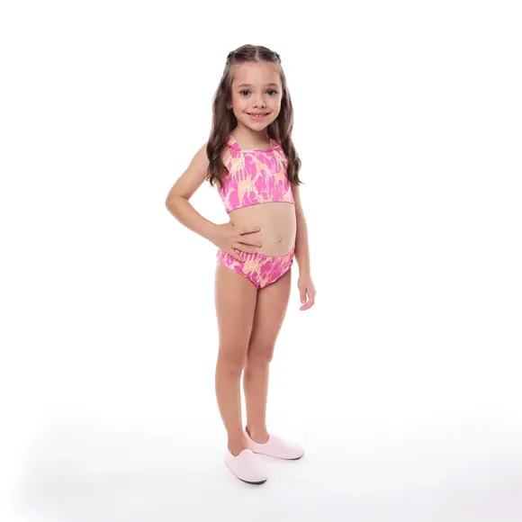 Biquíni Praia Kids Girafa Elastano Proteção Uv50+ Tip Top