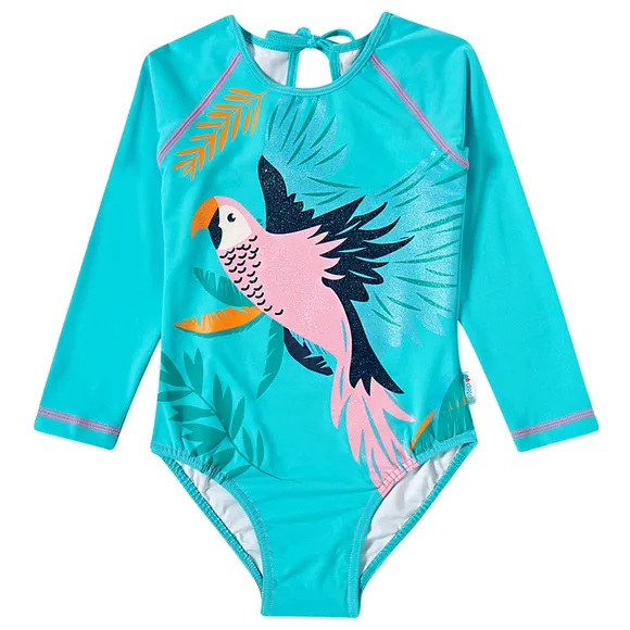 Body Praia Manga Longa Arara Tropical Elastano Uv50+ Kids Tip Top