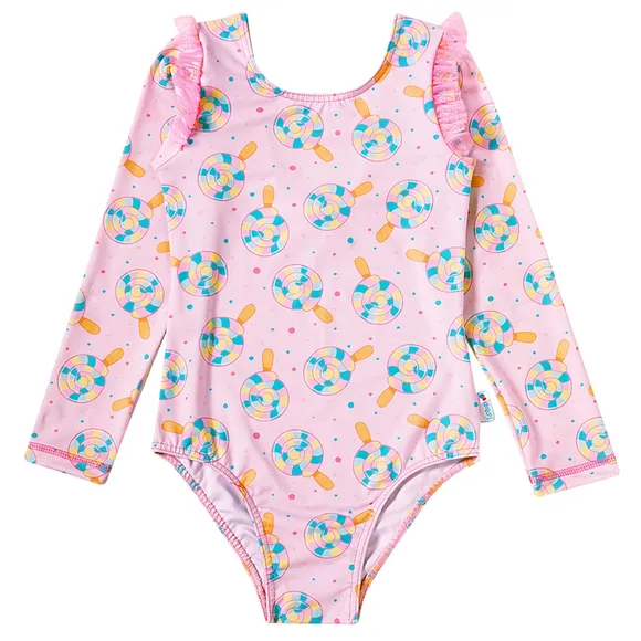 Body Praia Manga Longa Lollypop Elastano Kids Proteção Uv50 Tip Top