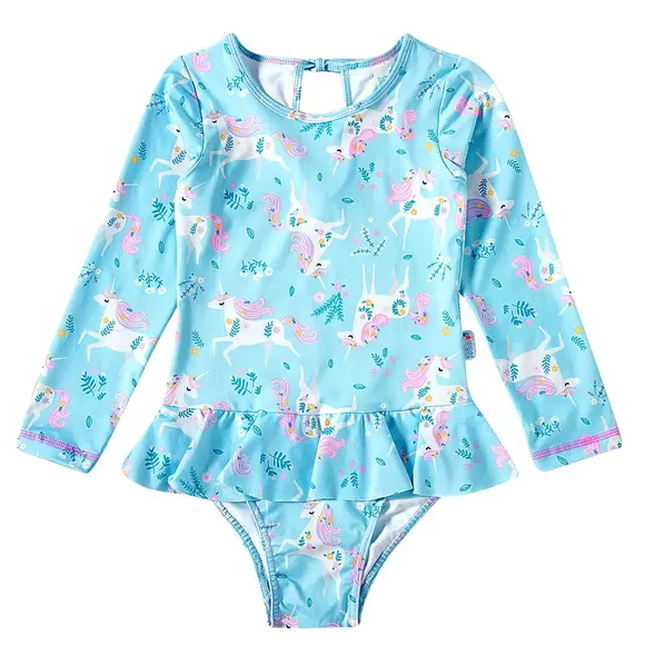 Body Praia Kids Unicórnio Floral Elastano Proteção Uv 50+ Tip Top