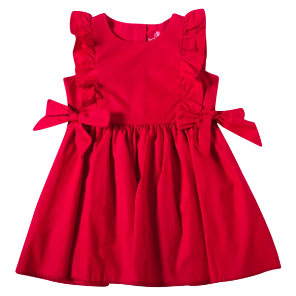Vestido Festivo Manga Curta Tricoline Kids Tip Top
