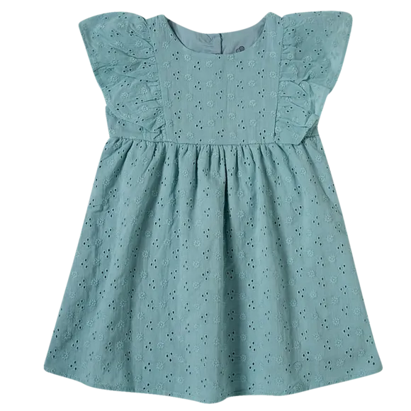 Vestido Manga Curta Verde Laise Kids Tip Top