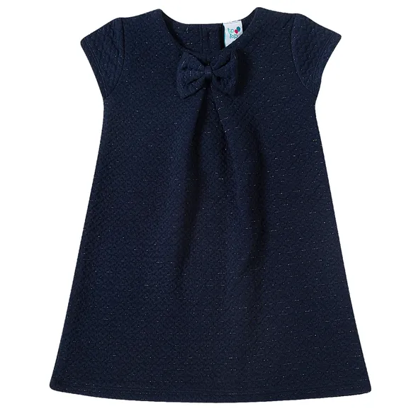 Vestido Manga Curta Blue Matelassê Kids Tip Top