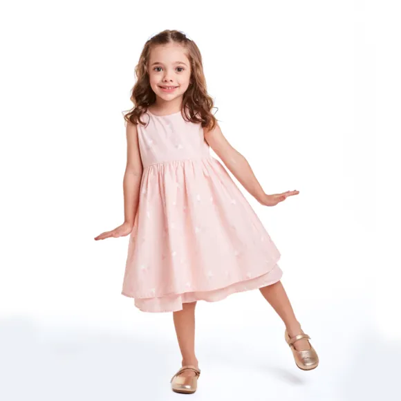 Vestido Sem Manga Coraçãozinho Tricoline Kids Tip Top