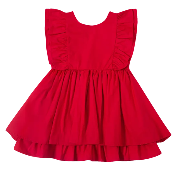 Vestido Manga Curta Batizado Tricoline Kids Tip Top