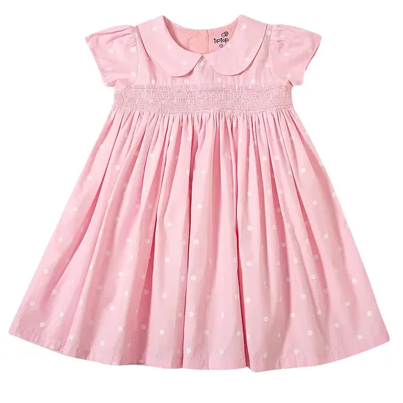 Vestido Manga Curta Kids Com Bolinhas Tricoline Tip Top
