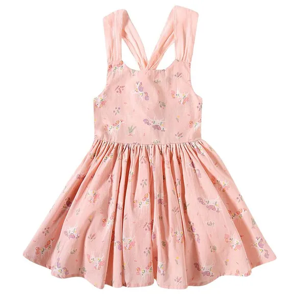 Vestido Sem Manga Kids Unicórnio Tricoline Tip Top