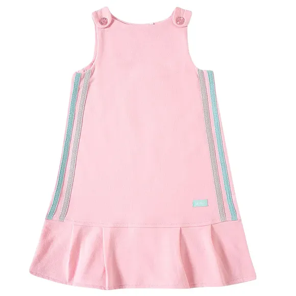 Vestido Sem Manga Rosa Kids Moletinho Tip Top