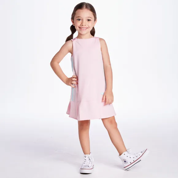 Vestido Sem Manga Rosa Kids Moletinho Tip Top