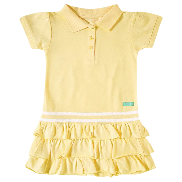 Vestido Manga Curta Sunshine Malha Piquet Kids Tip Top