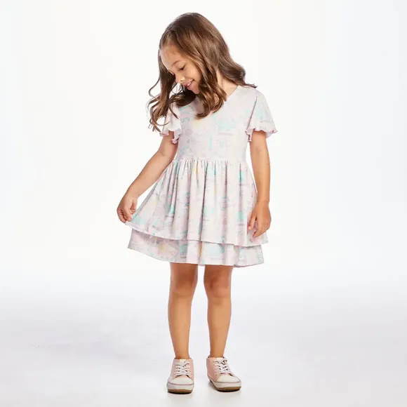 Vestido Manga Curta Kids Toque Especial Dina Viscolycra Tip Top