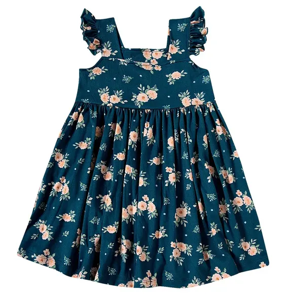 Vestido Manga Curta Kids Florzinhas Malha Tip Top