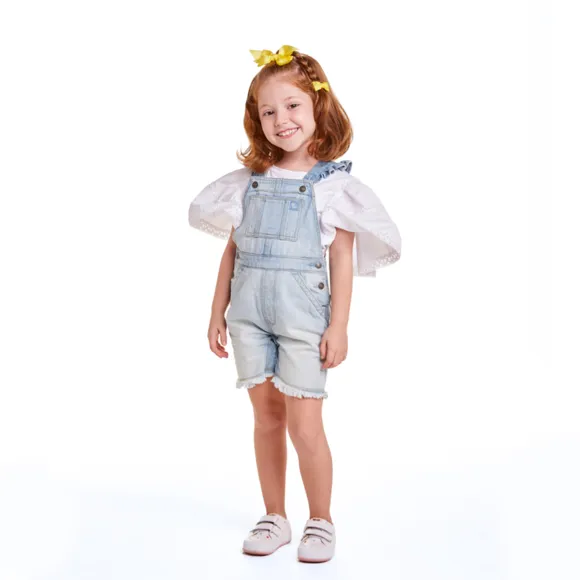 Jardineira Festiva Jeans Kids Tip Top