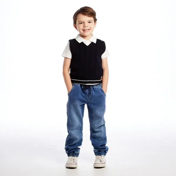Colete Kids Marinho Tricot  Tip Top