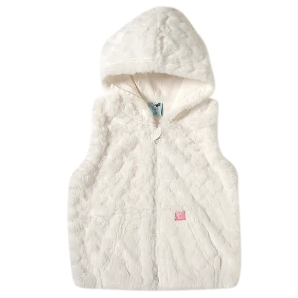 Colete Com Capuz Estampa Lisa Pelúcia Kids Tip Top