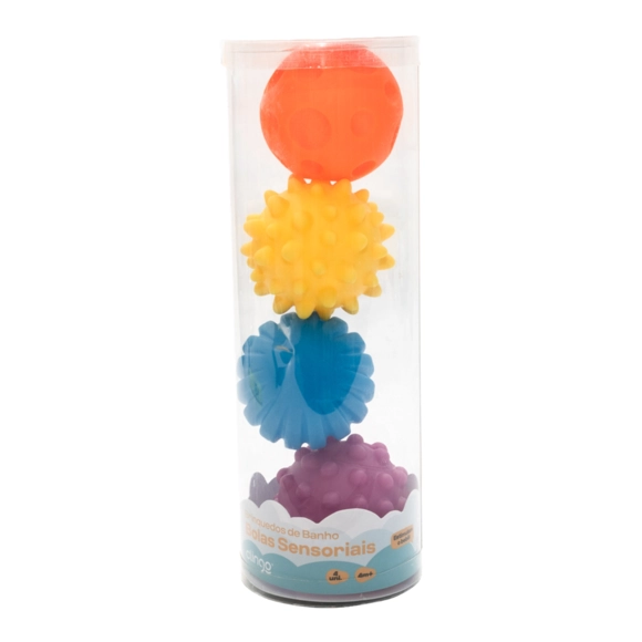 Brinquedo De Banho 4 Peças Bolas Sensoriais Clingo