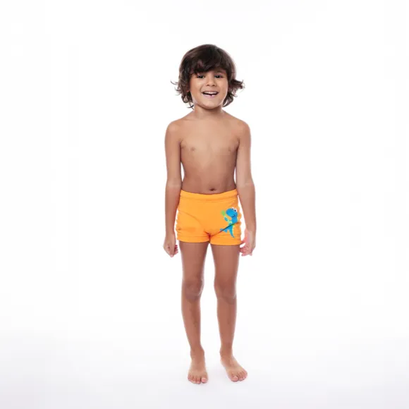 Shorts Praia Kids Dino Music Lycra Proteção Uv 50+ Tip Top