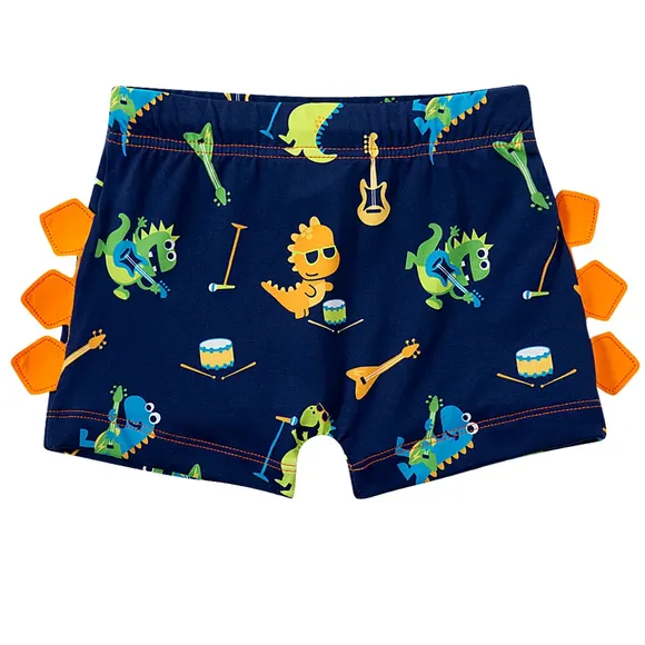 Shorts Praia Kids Dino Music Elastano Proteção Uv 50+ Tip Top