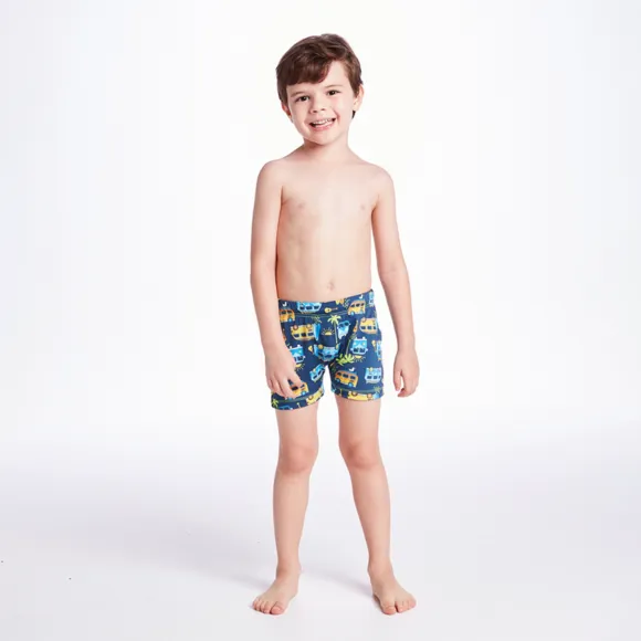 Shorts Praia Kids Kombi Colorida Elastano Proteção Uv 50+ Tip Top