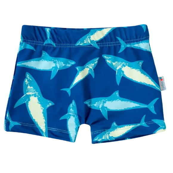 Shorts Marinho Kids Peixes Oceano Elastano Proteção Uv 50+ Tip Top
