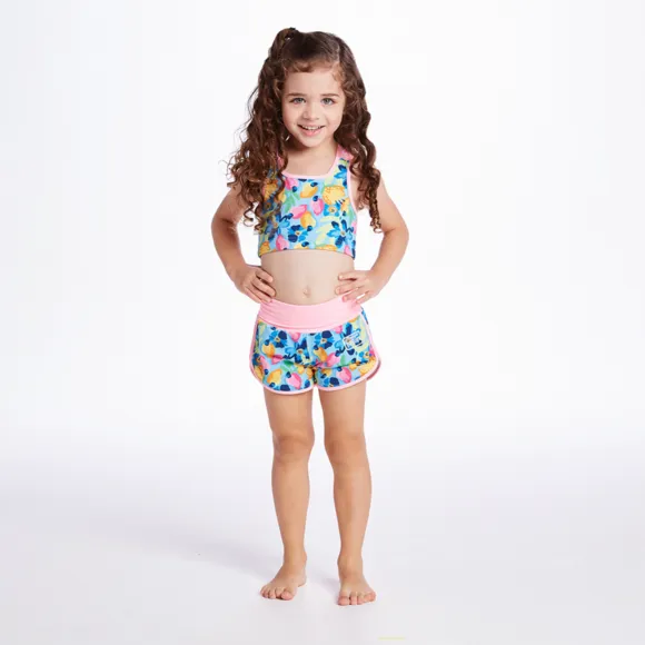 Kit Fitness Kids Summer Caju Elastano Proteção Uv 50+ Tip Top