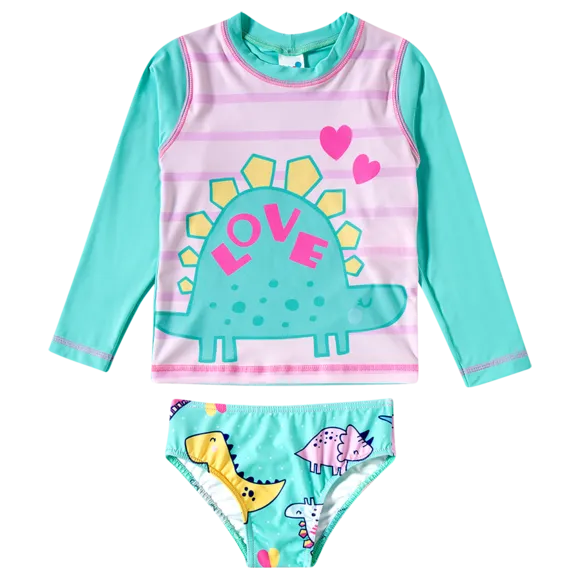 Conjunto Praia Dina Love Elastano Kids Proteção Uv 50+