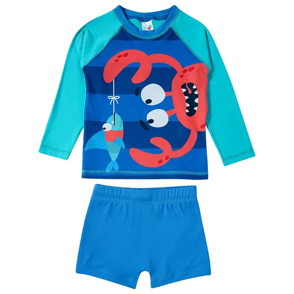 Conjunto Praia Monstrinhos Divertidos Lycra Kids Proteção Uv50+ Tip Top
