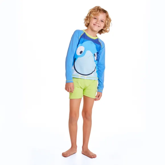 Conjunto Praia Monstrinhos Divertidos Lycra Kids Proteção Uv50+ Tip Top