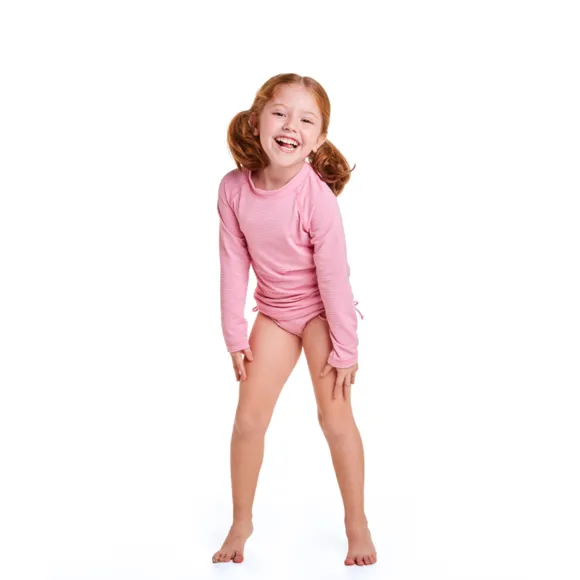 Conjunto Praia Rosa Lycra Kids Proteção Uv50+ Tip Top