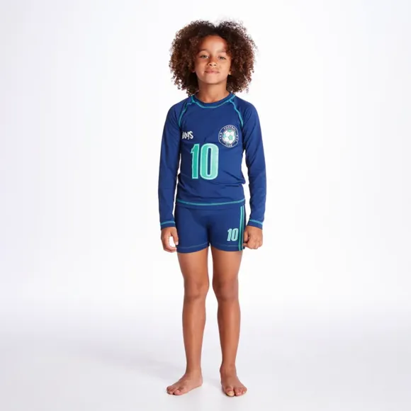 Conjunto Praia Kids Football Lycra Proteção Uv 50+ Tip Top