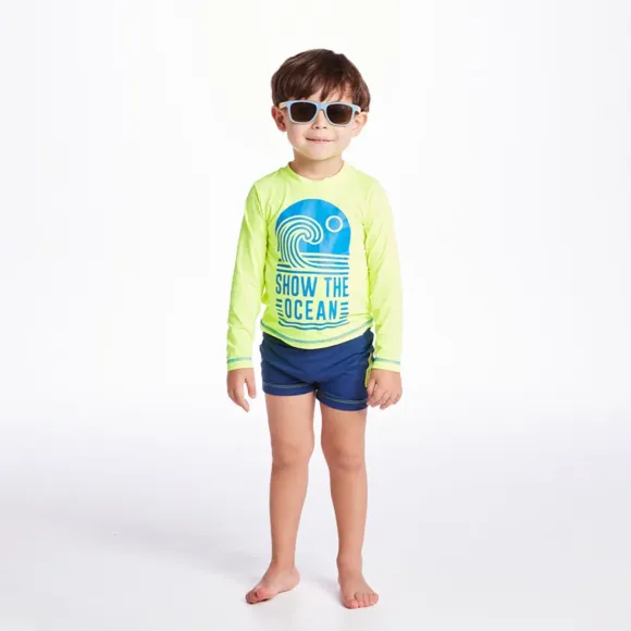 Conjunto Praia Kids Lycra Lisa Proteção Uv 50+ Tip Top