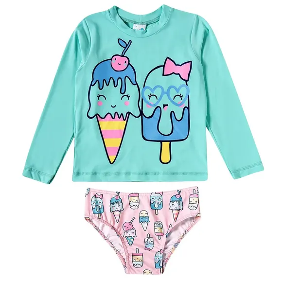 Conjunto Praia Kids Sorvetinho Elastano Proteção Uv 50+ Tip Top