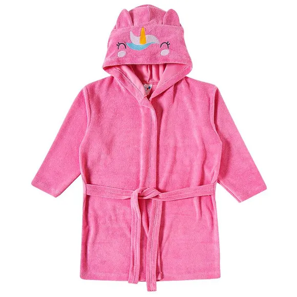 Roupão Com Capuz Kids Unicórnio Floral Atoalhado Tip Top