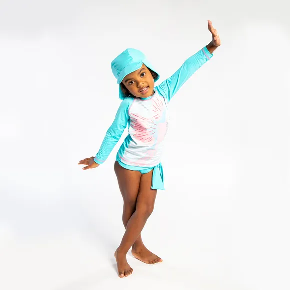 Conjunto Três Peças Praia Arara Tropical Elastano Kids Uv50+ Tip Top