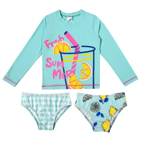 Kit Praia 3 Peças Lemon Elastano Kids Proteção Uv 50+ Tip Top