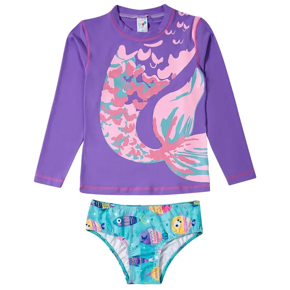 Kit Praia 3 Peças Peixes Elastano Kids Proteção Uv50+ Tip Top